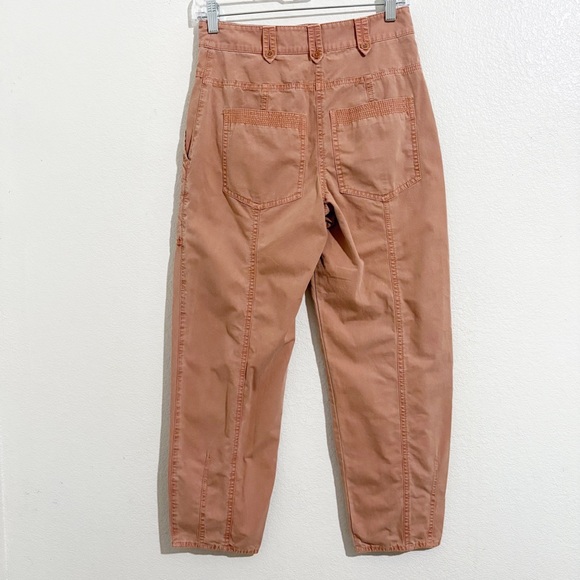 Ulla Johnson Cambrie High Rise Straight Leg Trouser Pants in Terracotta Orange - Picture 3 of 8